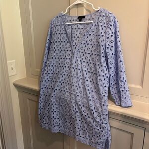 J.Crew Long Sleeve Eyelet Swim Cover-Up